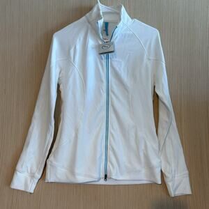 NWT Puma Run Running Jacket DryCELL Full Zip Women’s M White Blue Performance